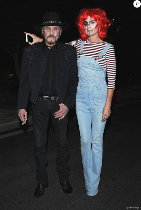 Johnny Hallyday et son épouse Laeticia maquillés pour Halloween