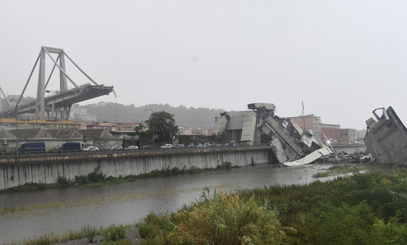 High Way collapses in Genoa in Italy
