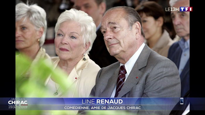 Jacques Chirac en compagnie de Line Renaud