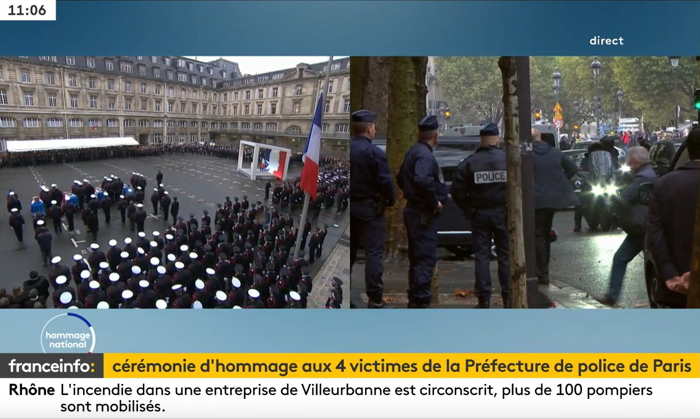 Cérémonie d'hommage aux 4 victimes de la Préfecture de police à Paris