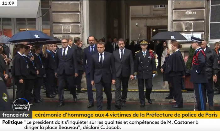 Cérémonie d'hommage aux 4 victimes de la Préfecture de police à Paris
