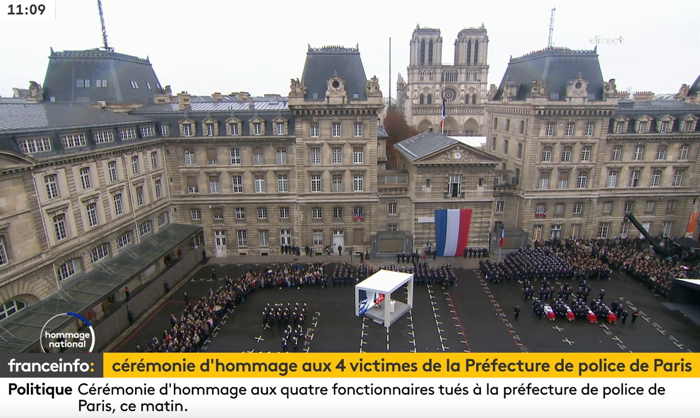 Cérémonie d'hommage aux 4 victimes de la Préfecture de police à Paris