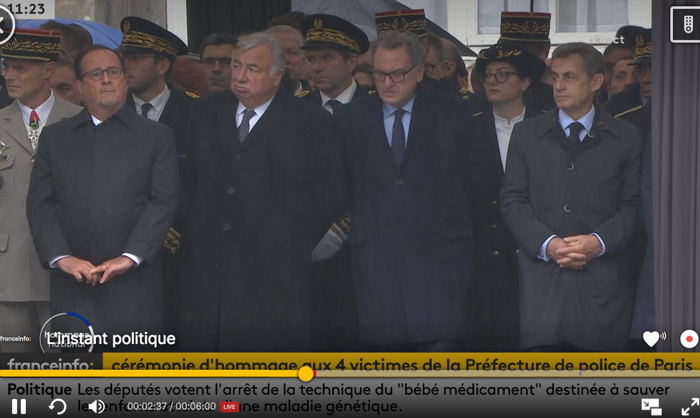 Cérémonie d'hommage aux 4 victimes de la Préfecture de police à Paris