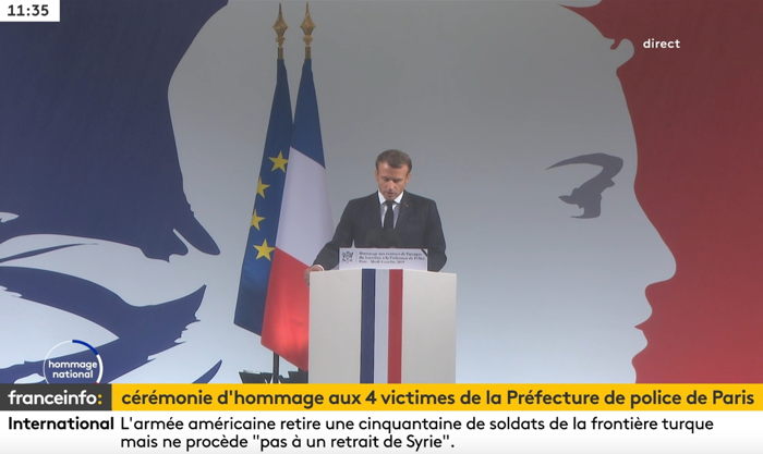 Cérémonie d'hommage aux 4 victimes de la Préfecture de police à Paris