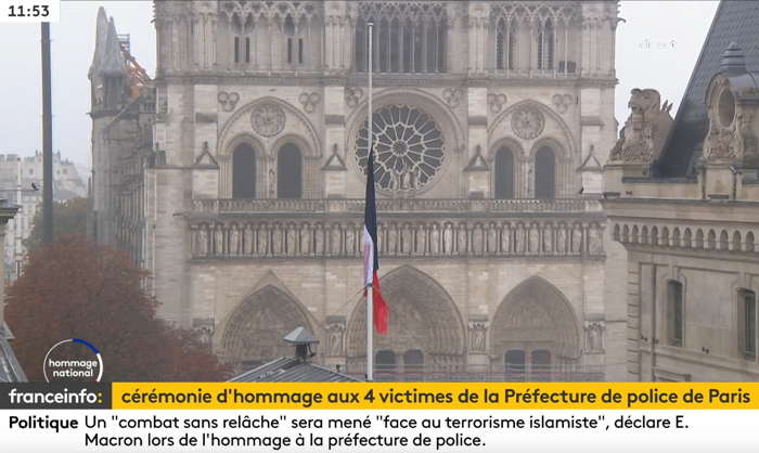 Cérémonie d'hommage aux 4 victimes de la Préfecture de police à Paris