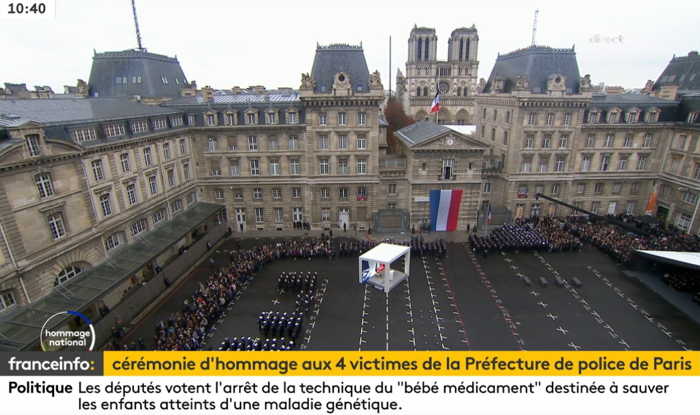 Cérémonie d'hommage aux 4 victimes de la Préfecture de police à Paris