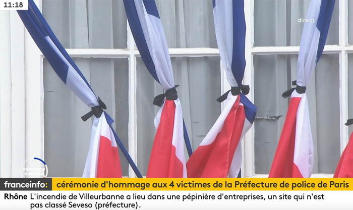 Cérémonie d'hommage aux 4 victimes de la Préfecture de police à Paris