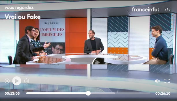Capture d'écran Franceinfo TV rubrique "Vrai ou Fake" des 26 et 29/10/2018 