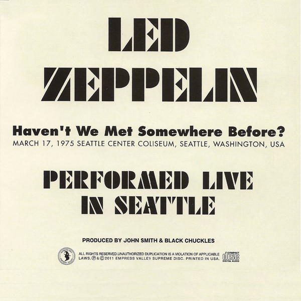 "Ne nous sommes pas déjà rencontrés auparavant?"  Haven't We Met Somewhere Before, Seattle Center Coliseum le 17 Mars 1975