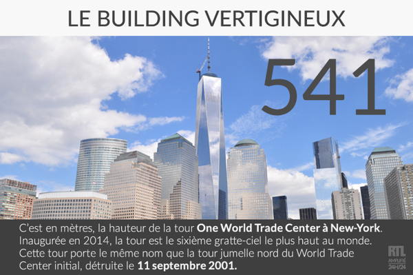 La nouvelle Freedom Tower du WTC mesure 541 mètres de haut