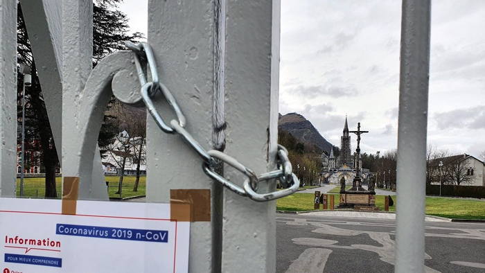 Le sanctuaire de Lourdes, mardi 17 mars 2020