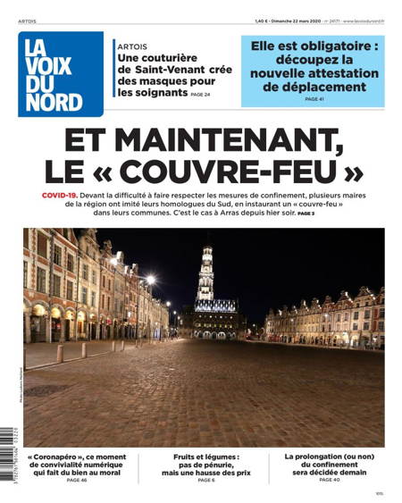 La voix du Nord Samedi 21 Mars 2020 Édition Arras 