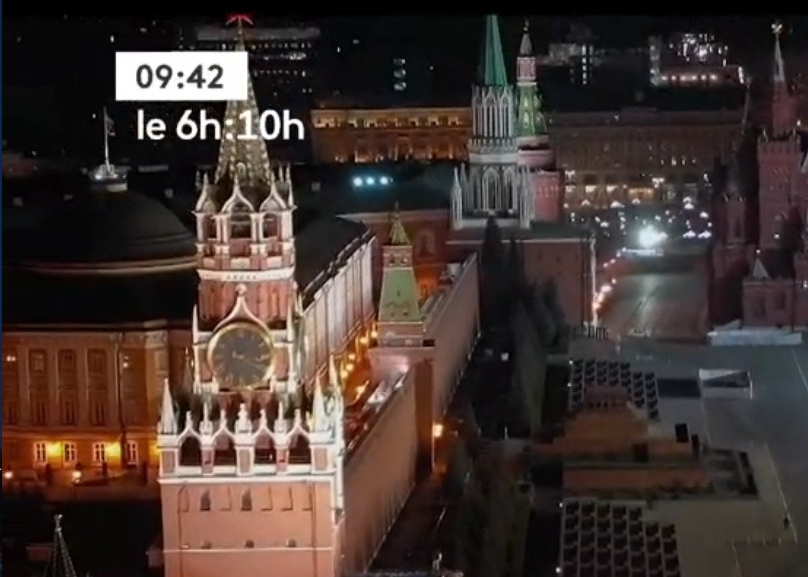 — Capture d'écran Molotov Franceinfo - Place Rouge - Tour Spaskaïa et Mausolée de Lénine - Moscou - 2 Mai -