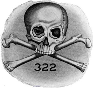 Emblème de la société Skull & Bones. 