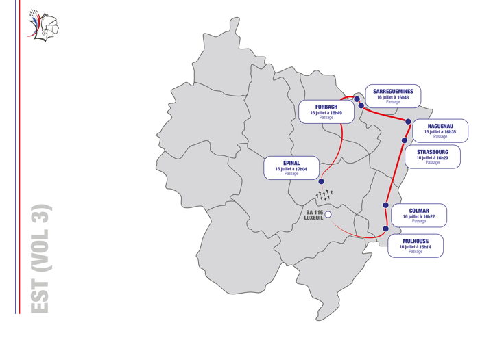 Plan de vol de la patrouille de France au-dessus de plusieurs centres hospitaliers dans le Grand Test