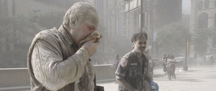 Fuite de New Yorkais lors de l'effondrement des tours du WTC le 11 Septembre 2001