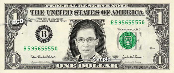 Ruth Bader Ginsburg one dollar