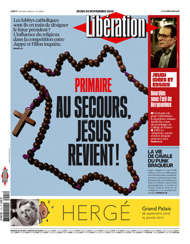 couverure du quotidien Libération du 24 Novembre 2016