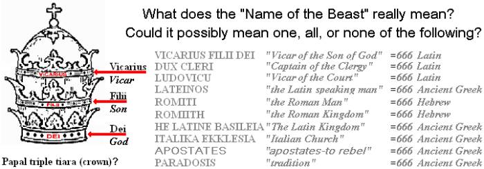 "VICARIUS FILII DEI" ou "VICAIRE DU FILS DE DIEU"
