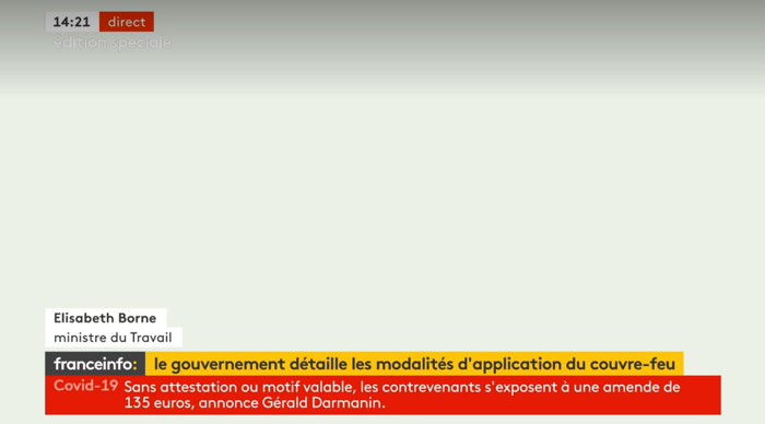 — Capture d'écran Molotov FRANCEINFO - Octobre 2020 —