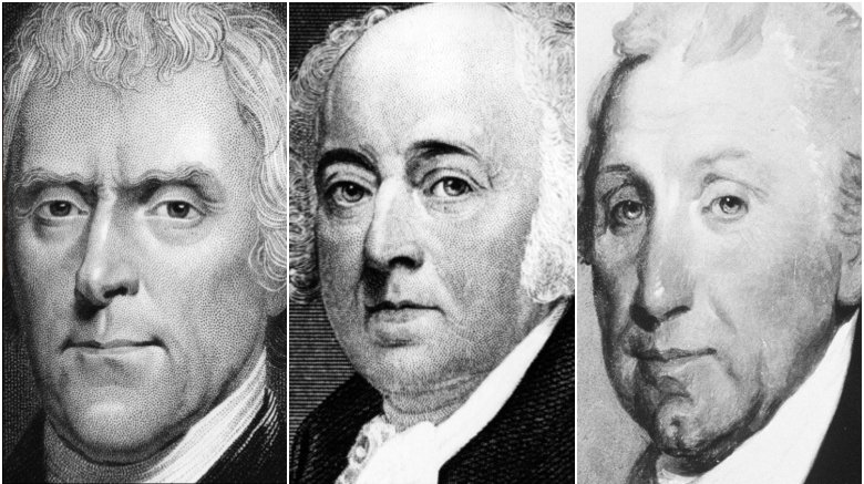 Thomas Jefferson, John Adams and James Monroe