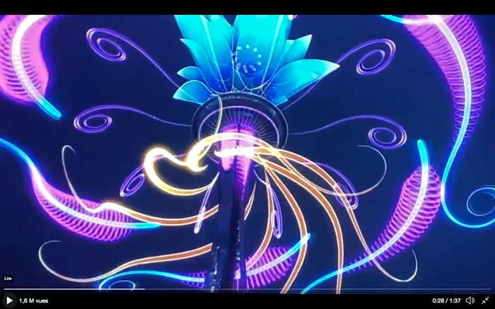 Animation de la Space Needle en fin d'année 2020  