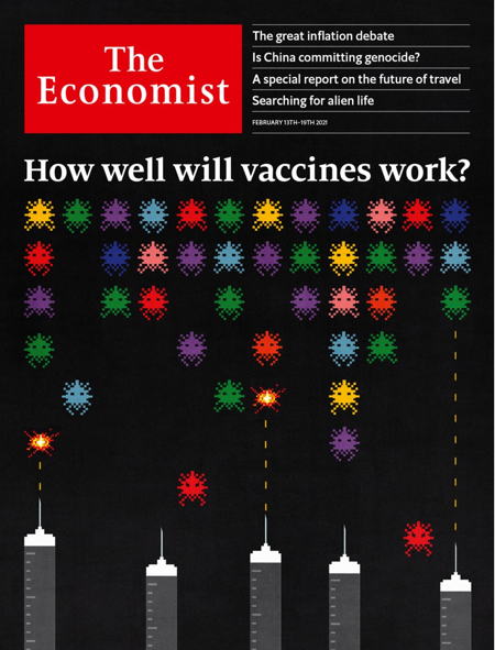 Couverture du magazine "The Economist" Février 2021

