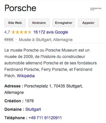 Infos Musée Porsche à Stuttgart selon Wikip&dia