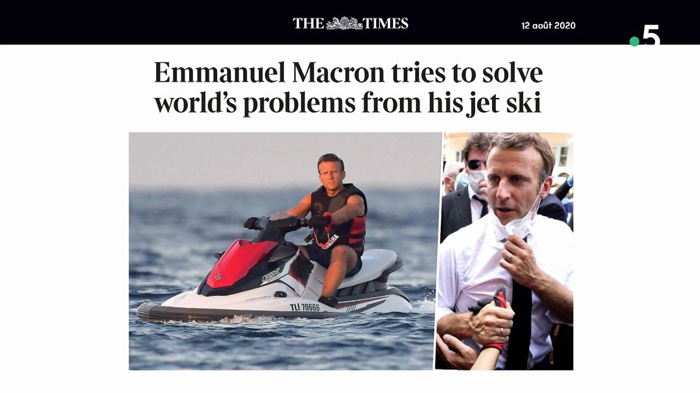 E. Macron sur un jet ski