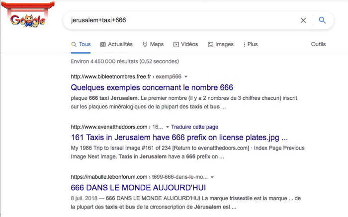 Capture d'écran recherche Google