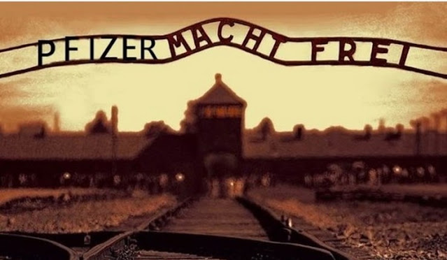 Photomontage Auschwitz/Pfizer