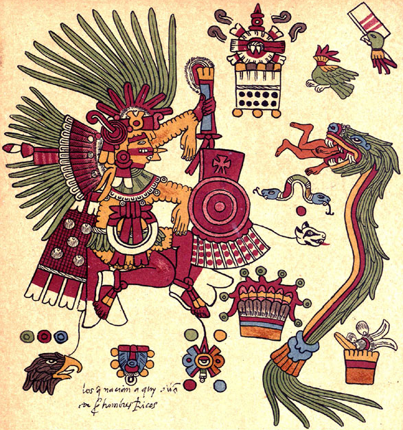 La page 12 du Codex Borbonicus représente un prêtre portant les attributs de Xipe Totec 

et vêtu de la peau d'une victime sacrifiée en honneur à cette divinité.