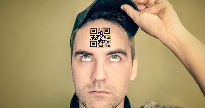 QR code tatoué sur le front