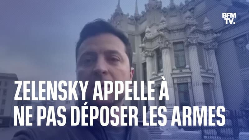 Zelensky, président de l'Ukraine, devant sa résidence, la Maison aux Chimères