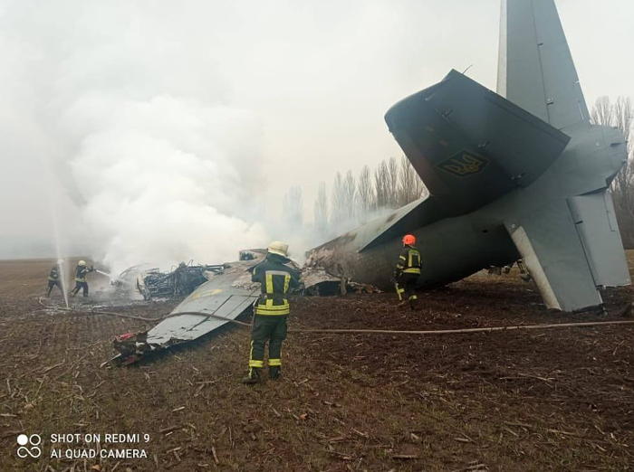 Epave d'un avion Russe qui aurait été abattu par les Ukrainiens