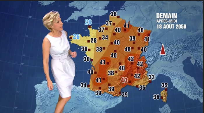 Bulletin météo-fiction d'Évelyne Dhéliat diffusé en 2014