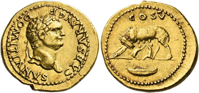 Pièces de ponnaie romaines Néro Caesar