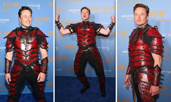 Elon Musk en tenue de carnaval Luciferienne