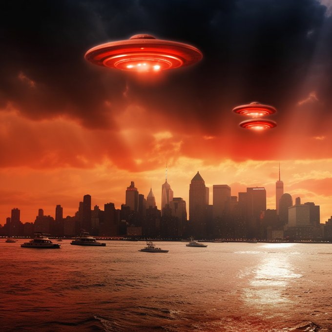 Flotte d'ovnis dans le ciel de New York

