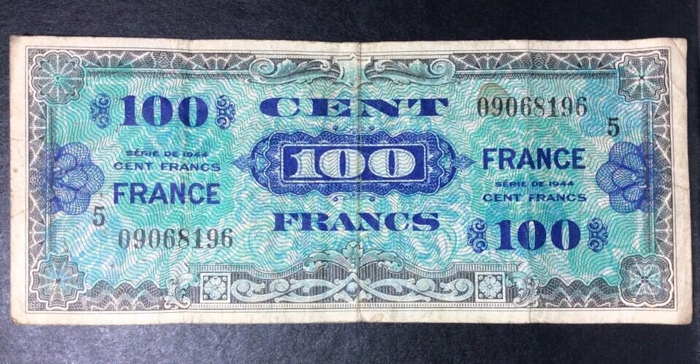 Billet 100 Francs 1944 Débarquement D-Day Série 5 Allied Troop Liberated France.