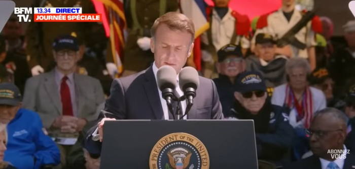 Discours d'E Macron le 6 Juin 2024 à Colleville-sur-mer

Jour de commémoration du Débarquement - 80e anniversaire

