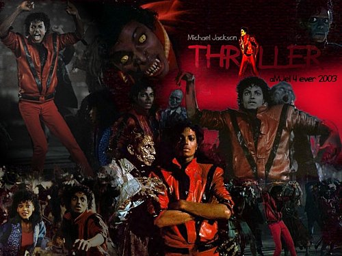 Michael Jackson en costume de Thriller