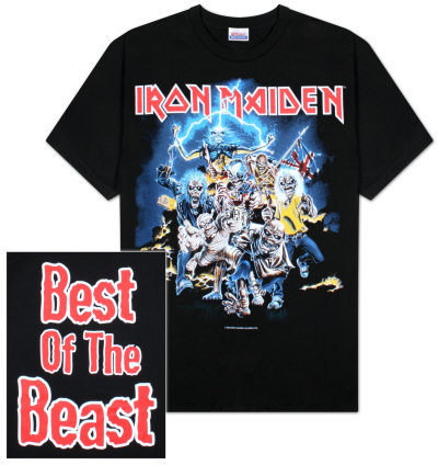 - "T-shirt" "Best of the Beast" ou "Le meilleur de la Bête" du groupe Iron Maiden -