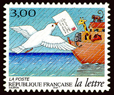 — Timbre poste Français "La lettre" —