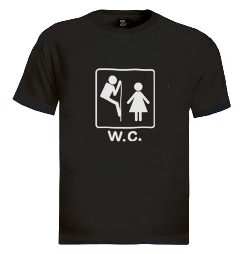- "T-shirt" logo WC humoristique - 