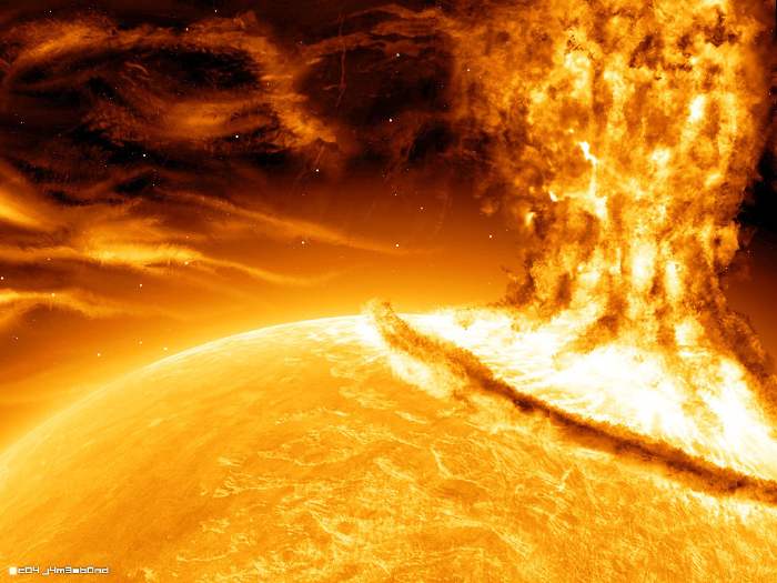 Ejection de masse coronale suite à une explosion solaire