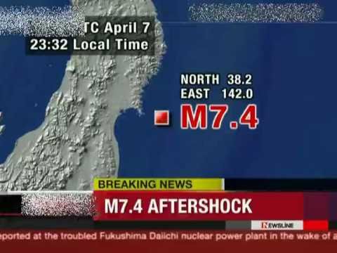 Epicentre du tremblement de terre avec une magnitude reportée de 7.4