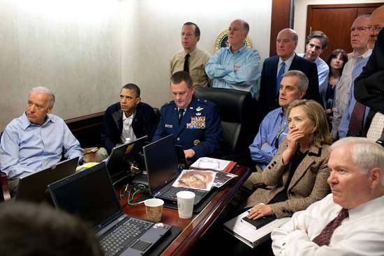 Personnel de la Maison Blanche dans la situation room