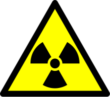 pictogramme d'avertissement signalant un risque d'irradiation
