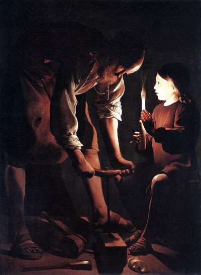 Joseph charpentier et jésus par Georges de La Tour